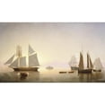 thumbnail image 2 of Fitz Henry Lane 24x15 Black Ornate Framed Double Matted Museum Art Print Titled: Becalmed off Halfway Rock (1860), 2 of 5