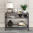 thumbnail image 3 of Evelyn&Zoe Contemporary Metal Console Table with Glass Top, 3 of 7