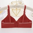 thumbnail image 3 of Gymayou Women Wireless Lace Splice Push Up Bra Adjustable Strap V Neck Gentle Gathering Lingerie Comfort Everyday Underwear 03-Wine 42B, 3 of 4