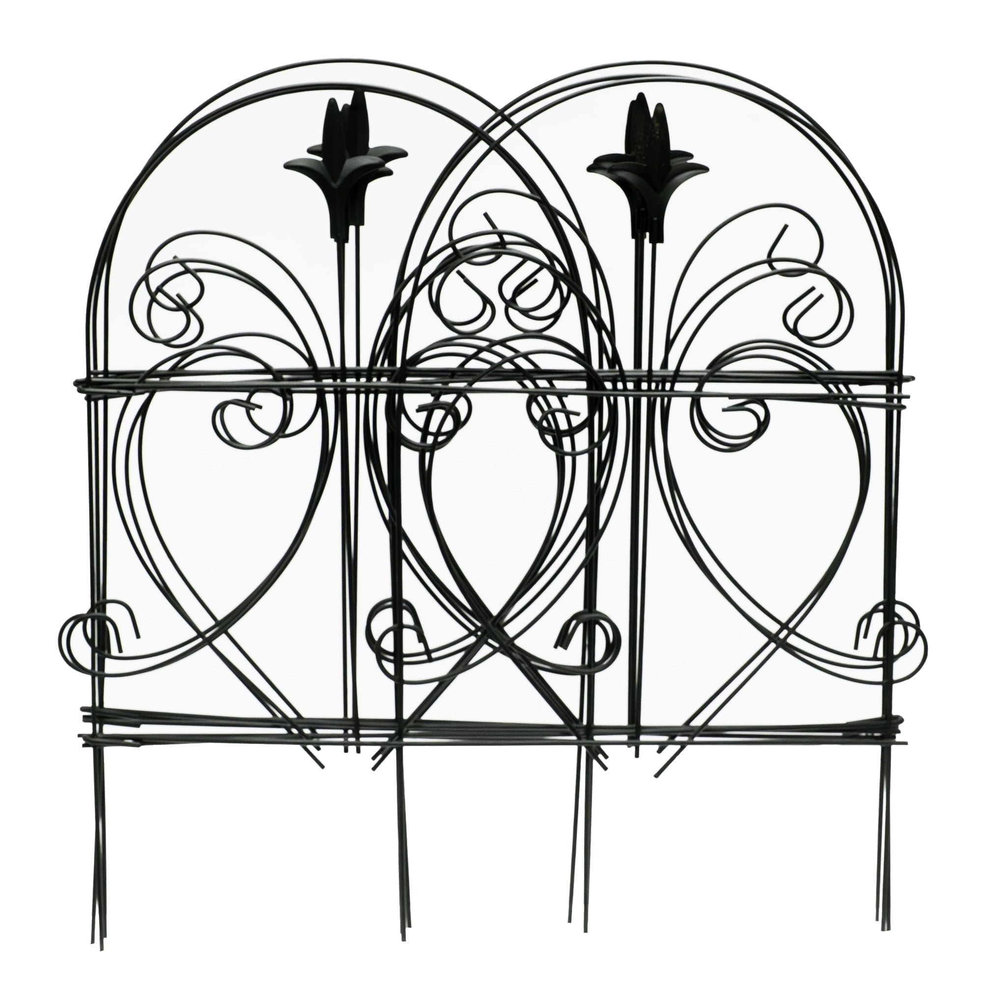 Glamos Wire 18 inch Finial Decorative Border Fence 18 in x 8 feet 2-Pack
