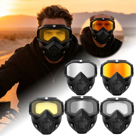 Forestwhale Removable Full Face Shield Visor for Cycling Wide View Anti-Fog Safety Mask with Clear Lens Adjustable Protective Face Guard for Outdoor Sports