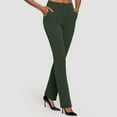 thumbnail image 2 of zaveiop Women’s Pull-on Dress Pants – Slim, Flared & Straight Leg Work Pants (Z1-Army Green, S), 2 of 5