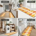 thumbnail image 5 of Orange Yellow Checkerboard Checkered Pattern Kitchen Rugs Sets Of 3,Kitchen Runner Rugs Non Skid Washable,Decorative Kitchen Floor Mats for Kitchen,Sink,Laundry,17"x30"+ 17"x47" + 17"x59", 5 of 6