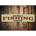 thumbnail image 1 of Fishing Lodge Name Novelty Sign, Metal Wall Decor - 4x18 inches, 1 of 4