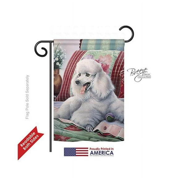 Breeze Decor 60093 Pets Poodle 2-Sided Impression Garden Flag - 13 x 18.5 in.