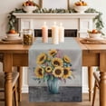 thumbnail image 2 of Table Runner 120 Inches Long for Kitchen Dining, Sunflowers Dresser Scarf Farmhouse, Dining Table Decorations for Wedding/Parties, Spring Botanical Yellow Floral Vases Retro 13 x 120 In, 2 of 8
