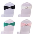 thumbnail image 3 of NIBOLOG 25Pcs Solid Color Soft Chair Bands Stretch Sash with Buckle Wedding Party Decor, 3 of 8