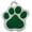 Green, variant on Silvertone Large Maroon Paw She is Clothed in Stength and Dignity Charm Necklace, 20"+3"