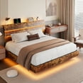 thumbnail image 5 of Einhomn Floating Bed Frame King Size with Storage Headboard, LED Lights and Charging Station, No Box Spring Needed, 5 of 9