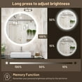 thumbnail image 5 of Keonjinn 32 inch Round LED Bathroom Mirror with Front Lights 3000K/4500K/6000K Large Lighted Vanity Mirror Circle Mirror with Lights Dimmable Modern Wall Mounted LED Anti-Fog Makeup Mirror, 5 of 8