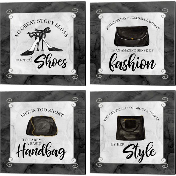 Great Art Now Fashion Humor by Tara Reed 4 Piece Canvas Art Set Each 14W x 14H