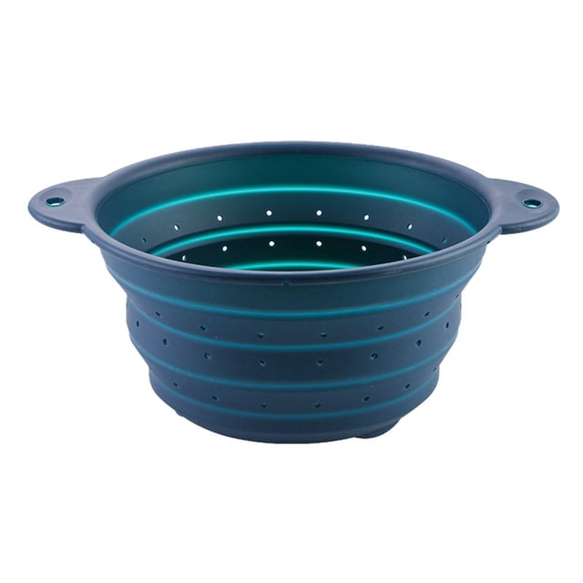 Drain Rack for Kitchen - Round Silicone Foldable High-Temperature Telescopic Outdoor Rack for Vegetables Fruit and Dishes