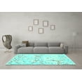 thumbnail image 3 of Ahgly Company Machine Washable Indoor Rectangle Abstract Turquoise Blue Contemporary Area Rugs, 4' x 6', 3 of 4