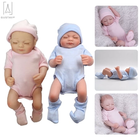 Gustave Twins 11" Reborn Newborn Baby Realike Dolls Handmade Lifelike Silicone Vinyl Weighted Alive Lovely Cute Dolls -Two Girls Dolls