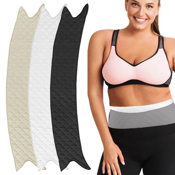 Washable Sweat Absorbing Waistband Liner, Reusable Anti-Sweat Underwear Waist Protector Pad, Breathable Stomach Sweat Barrier Band for Workout Pants Leggings High Waist Jeans