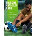 thumbnail image 3 of PULIOU Men Grip Soccer Socks, 3 Pairs, Non Slip Silicone Grip, Breathable Cushioned Athletic Socks for Sports Training, Black, 3 of 7