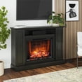 thumbnail image 2 of Ameriwood Home Palazzo Multi-Colored Electric Fireplace Mantel TV Stand with Storage for TVs up to 65", Black Oak, 2 of 17