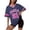 A-Purple870, variant on Bibifish Womens Tees V Neck Short Sleeve Mesh Los Angeles Print Contrast Trim Oversized T-Shirts Trendy Y2K Game Day Street Tops