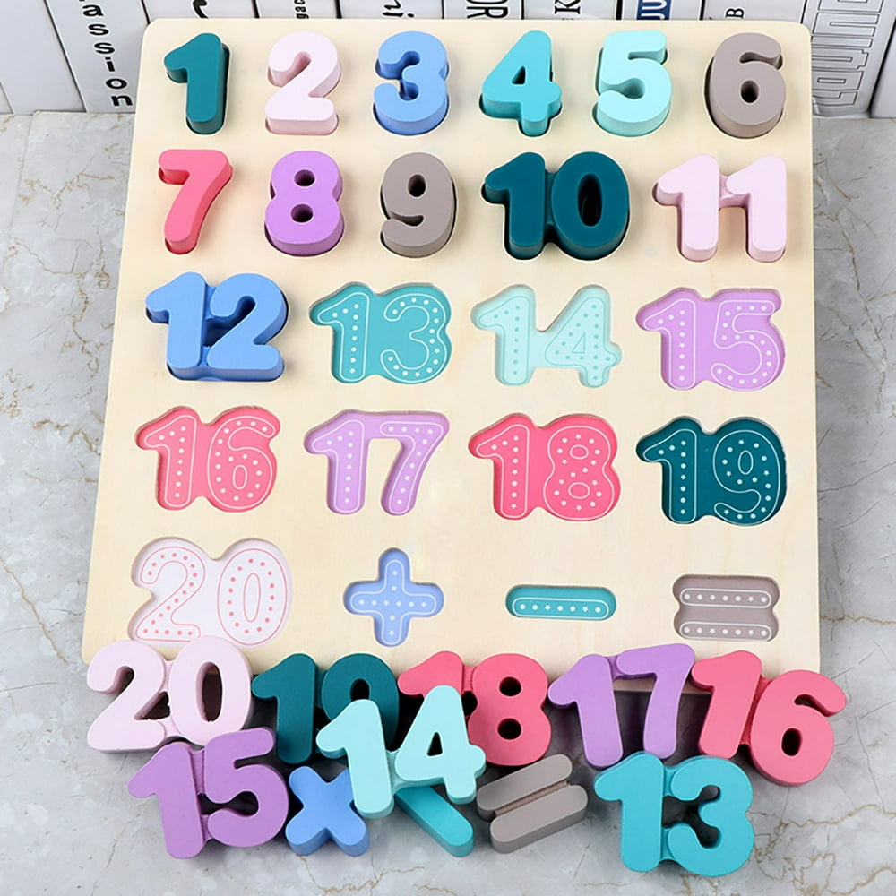 Alphabet Puzzle Set, WOOD CITY ABC Letter & Number Puzzles for Toddlers
