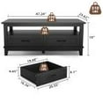 thumbnail image 3 of TEQIN Rustic Coffee Table with Drawers,47" Coffee Table, Living Room Tables with Storage, Wooden Center Table for Reading Playing Room Home Accent Table for Dining Room Apartment, 3 of 7