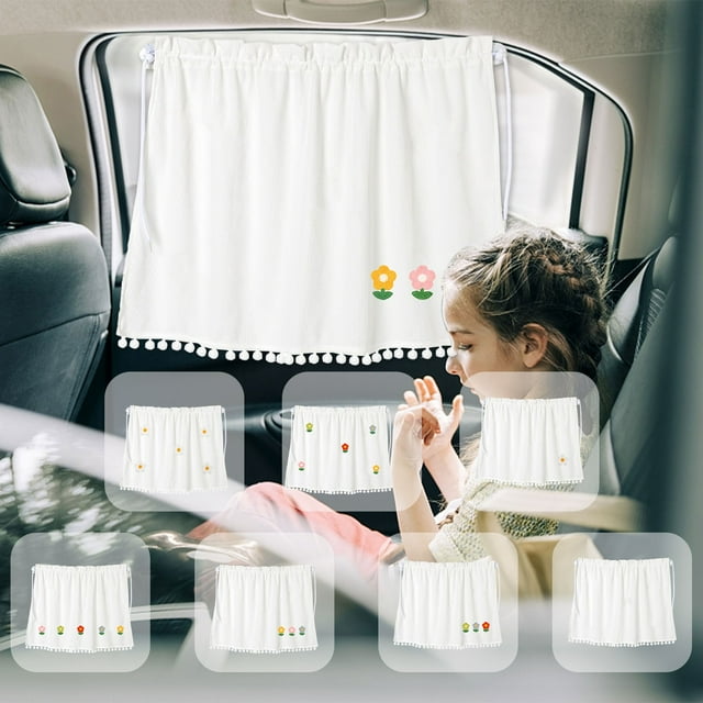 Cortina de cortina solar para coches - protector solar de tela de 50x70 cm para aislamiento térmico y protección UV, blanca