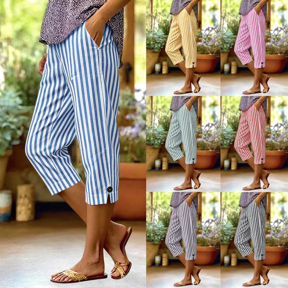 Women's Casual Summer Bermuda Shorts Side Split Button Deco Knee Length Long Shorts with Pockets