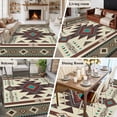 thumbnail image 5 of Non-Slip Rug Pad Rugs Aztec Tribal Ethnic Style Rectangle Area Rugs 5x7Ft Soft Carpet Pads for Living Room Kids Room, Retro Brown Geometric, 5 of 9