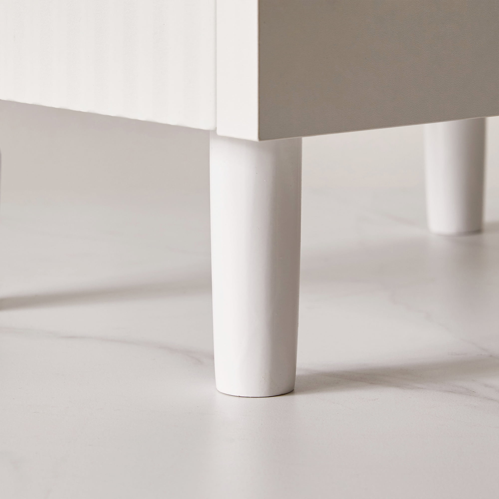 Leumius Nightstands Set of 2 with Drawer and Open Storage,Modern Bedroom Bedside End Tables for Living Room Home Decor,White