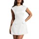 thumbnail image 1 of Vestido Oten para mujer, manga corta de verano, cuello barco, corte en A, blanco, 1 of 5