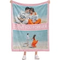 thumbnail image 3 of Custom Blankets with Photos Personalized Happy Anniversary Blanket Valentines Day for Her Him Boyfriend Girlfriend Husband Wife, 3 of 6