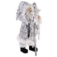 thumbnail image 3 of STP Goods Santa Claus with Staff Collectible Doll 18" (45 cm) Santa Claus Christmas Figurine Holiday Décor Xmas Standing Decoration Xmas Figure Doll Decoration, White and Silver, 3 of 7