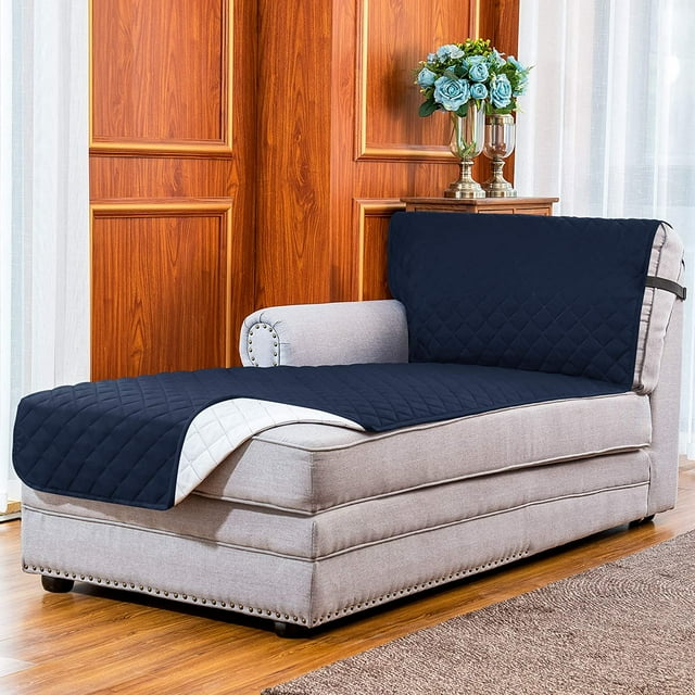 Subrtex Housse de Canapé Méridienne Réversible avec Sangles Élastiques