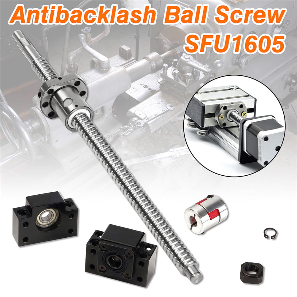 Antibacklash Ball Screw SFU1605 L200mm-750mm & BK12 BF12 6.35x10mm Coupler