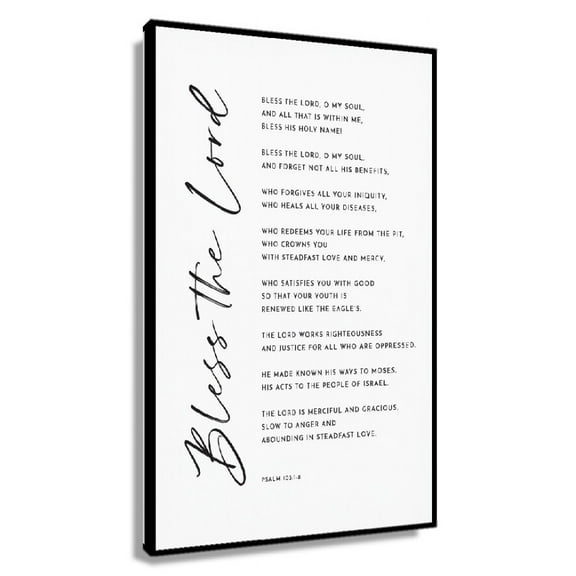 Psalm 103 1-8 Bless The Lord Scripture Printable Wall Art, Bible Verse Print Christian Print Pictures Wall Living Room Decor for Bedroom Aesthetic