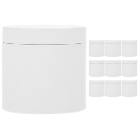 White 10 Pcs Iron Coffee Beans Container Kitchen Storage Canisters Tinplate Tea