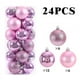 thumbnail image 3 of Juego de 24 adornos navideños de bolas de 8 cm, de plástico pintado, para colgar en el árbol de Navidad, accesorios de decoración navideña, 3 of 5