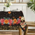 thumbnail image 4 of Dia de Muertos Tablecloth 52x70 Inch Rectangular, Day of The Dead Mexico Marigold Sugar Skull Washable Table Cover for Party Picnic Dinner Decor, 4 of 6
