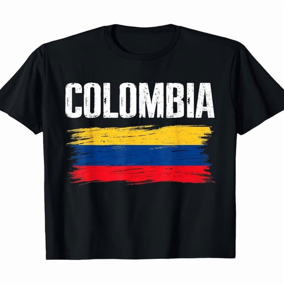 Men's & Women's Colombia Flag Jersey T-Shirt - 100% Cotton Short Sleeve Crew Neck, Colombian National Team Soccer Apparel With Patriotic, & Brushstroke Design, Casual Sports Fan Gear