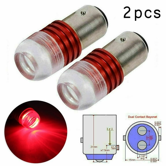 2pcs 1157 7528 2357 LED Red Flashing Strobe Bulbs For Rear Tail Brake Stop Light