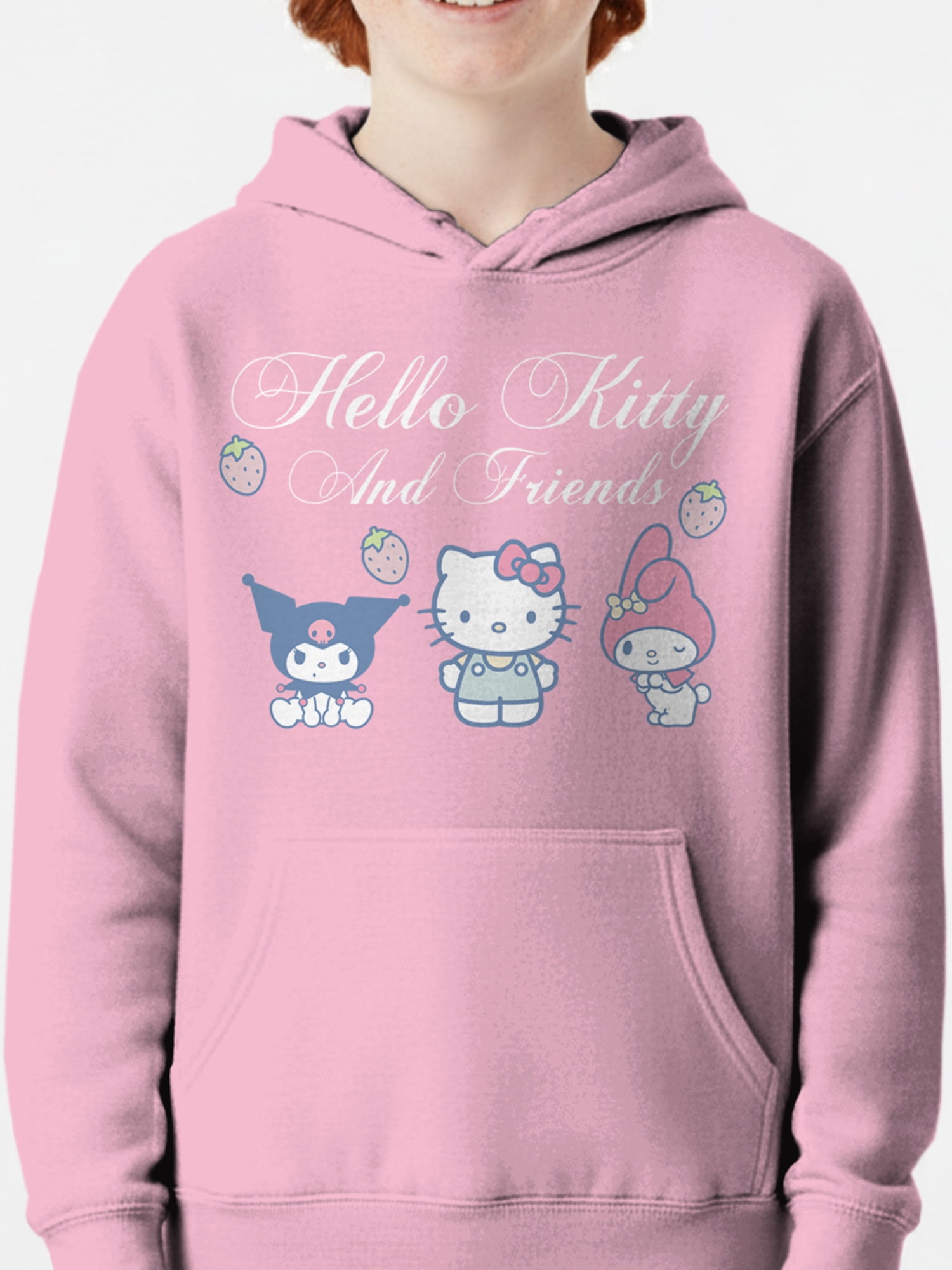 Sanrio Kids Graphic Fleece Hoodie, Hello Kitty Berries, Sizes 4-18