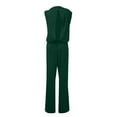 thumbnail image 5 of Women's Dressy Casual Summer Jumpsuits Sleeveless Mock Neck Wide Leg Pants Romper One Piece Formal Party Outfits Green S, 5 of 5
