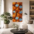 thumbnail image 2 of Canvas Wall Art, Blue Pumpkin Fall Framed Canvas Prints for Bedroom Dining Room, Thanksgiving Maple Leaves Farmhouse Oversized Gallery Wrapped Wall Decor for Home Office, Gifts, 20"x40" Ship Next Day, 2 of 9