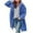 Blue, variant on Lndajk Womens Winter Warm Wool Pea Coat Hooded Casual Long Trench Coat Peacoat Jacket with Pockets Outerwear Black 2XL