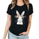 thumbnail image 4 of Pantalones Cortos para las Mujeres Sexy Pascua Moda Impresión Cuello Redondo Tee, Poliéster Ligero Casual Top para Primavera Verano Diario, Blusa de Suéter, 4 of 4