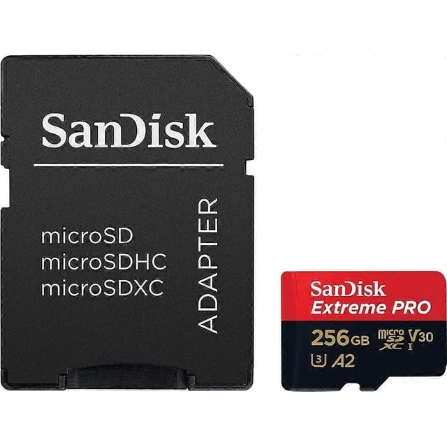 Extreme Pro 256 GB microSDHC Memory Card + SD Adapter with A1 App Performance + Rescue Pro Deluxe 100 MB/s Class 10, UHS-I, U3, V30 SDSQXCG-032G-GN6MA