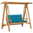 thumbnail image 4 of vidaXL Solid Teak Wood Swing Bench with Multi Colors Cushion Garden Seating, 4 of 14