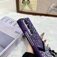 thumbnail image 4 of for Samsung Galaxy Z Fold 3 Case with Leopard Print Wrist Strap, Leopard Pattern Plush Fashion Stone Design Shockproof Protective Phone Case with Bracelet for Samsung Galaxy Z Fold 3, Purple, 4 of 12