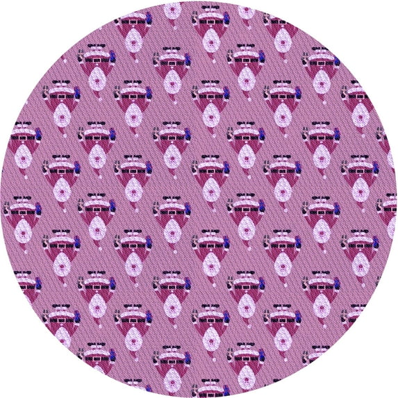 Ahgly Company Indoor Square Patterned Violet Purple Area Rugs, 3' Square