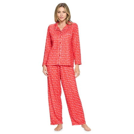 

Casual Nights Women s Long Sleeve Rayon Button Down Pajama Set