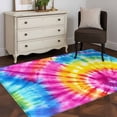 thumbnail image 4 of Colorful Boho Area Rug 3x5 FT, Non Slip Entryway Bedside Carpet, Pink Yellow Blue Green Tie Dye Abstract Art Washable Soft Floor Carpet Indoor Mat Non-Shedding Throw Rugs for Dorm Kitchen Home Office, 4 of 8